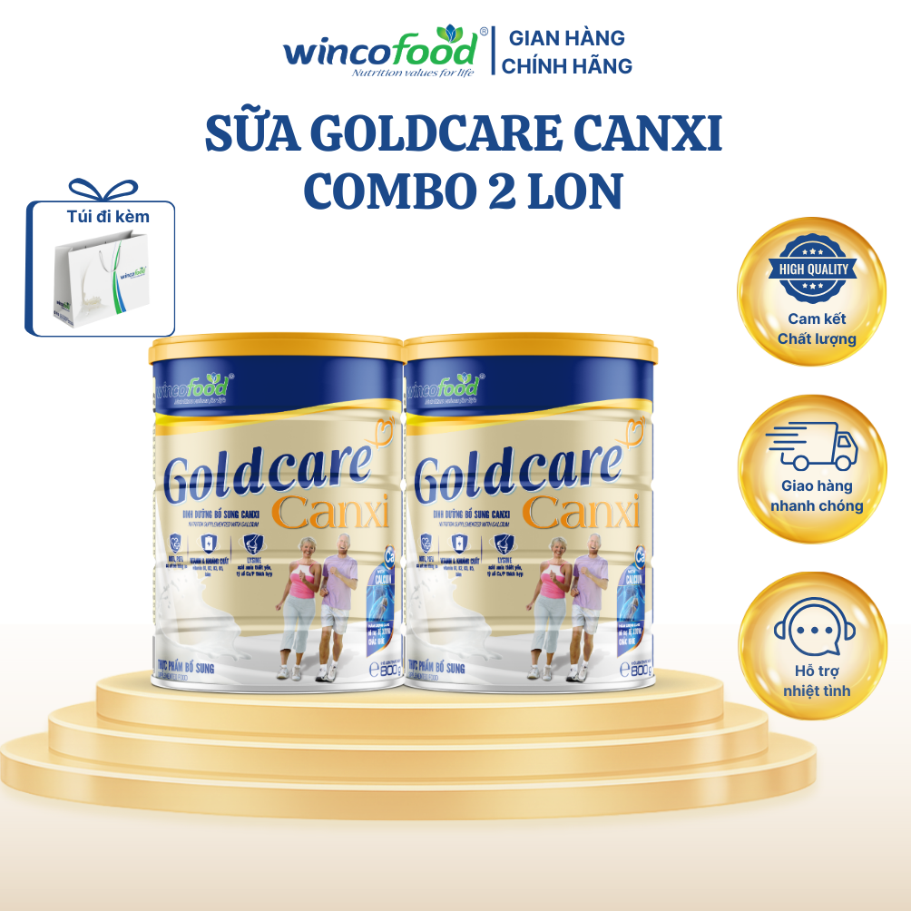 (combo 2 Lon) Sữa bột Wincofood GoldCare Canxi (800g/lon)