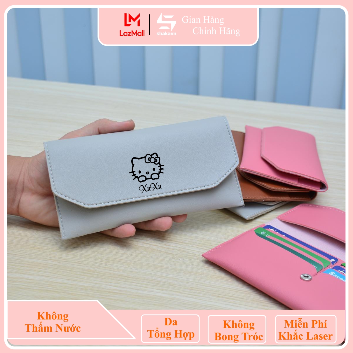 Ví nữ dài cầm tay - ví nữ khắc tên theo yêu cầu shakavn