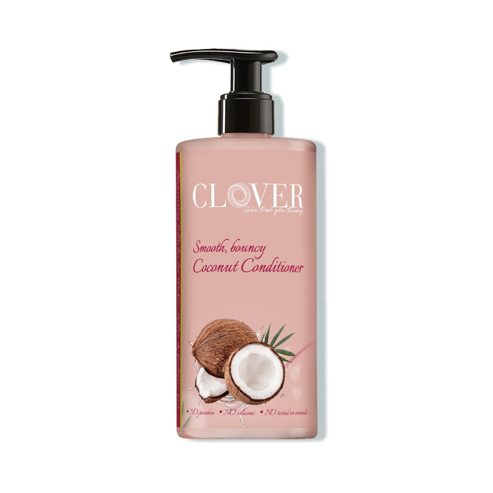 Dầu xả dừa Clover 280ml phục hồi hư tổn, làm dày sợi tóc