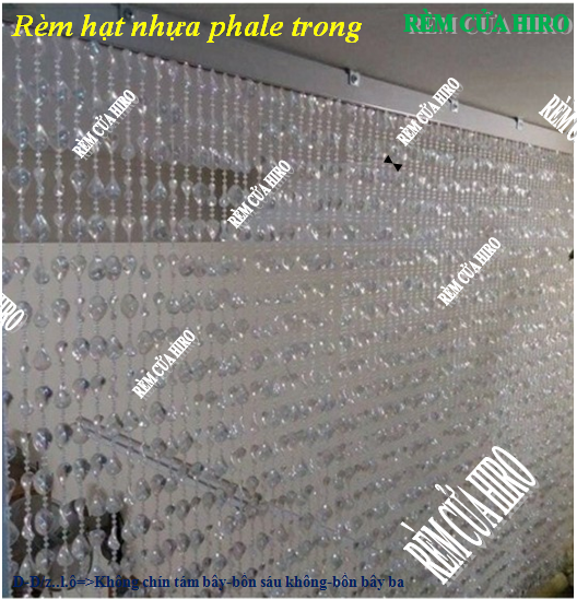 Mành rèm trang trí HIRO, rèm cửa hạt nhựa pha lê nhiều kích thước