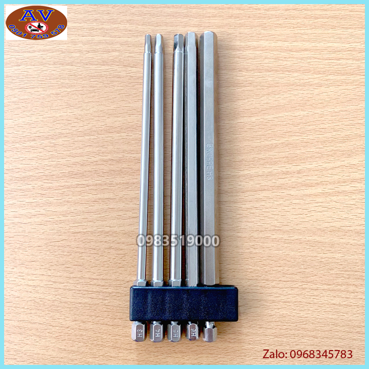 Bộ 5 mũi lục giác 150mm chuôi lục giác 6.35mm dành cho khoan, máy bắn vít hãng BROPPE