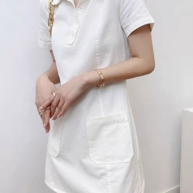 Váy Polo Zara dáng suông body tay ngắn chất cotton co giãn 4 chiều