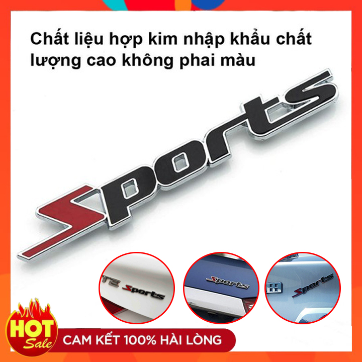 Tem chữ Sport thể thao dán xe ô tô