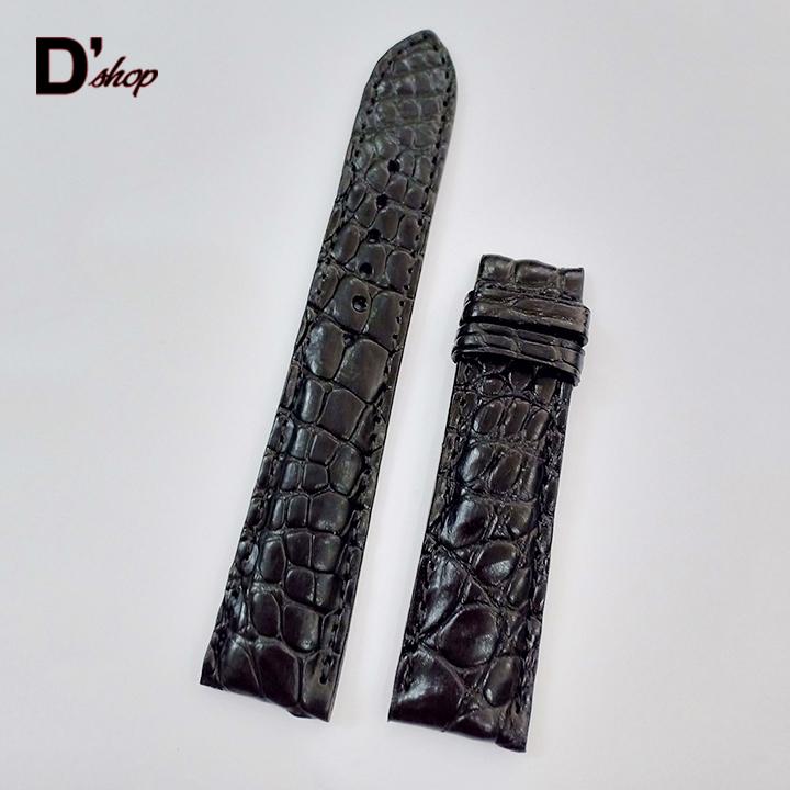 Dây đồng hồ da cá sấu gai nổi size 20mm may tay nam Konavis