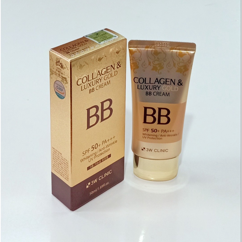 Kem nền trang điểm 3W Clinic Collagen & Luxury Gold BB Cream SPF50+ PA+++