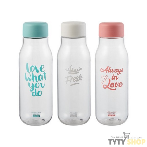 [HCM] Bình nước Lock&Lock Milky dung tích 500ml nhựa PET BPA Free HAP654 - HÀNG CHÍNH HÃNG