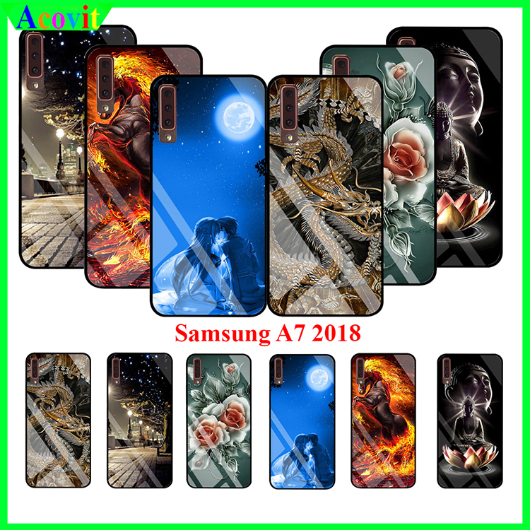 " Ốp lưng Samsung A7 2018 mặt kính 3D" _Kiểu dáng sang trọng, mặt kính siêu nét chống bẩn, chống bụi_ Hình ảnh sắc nét, Không mờ