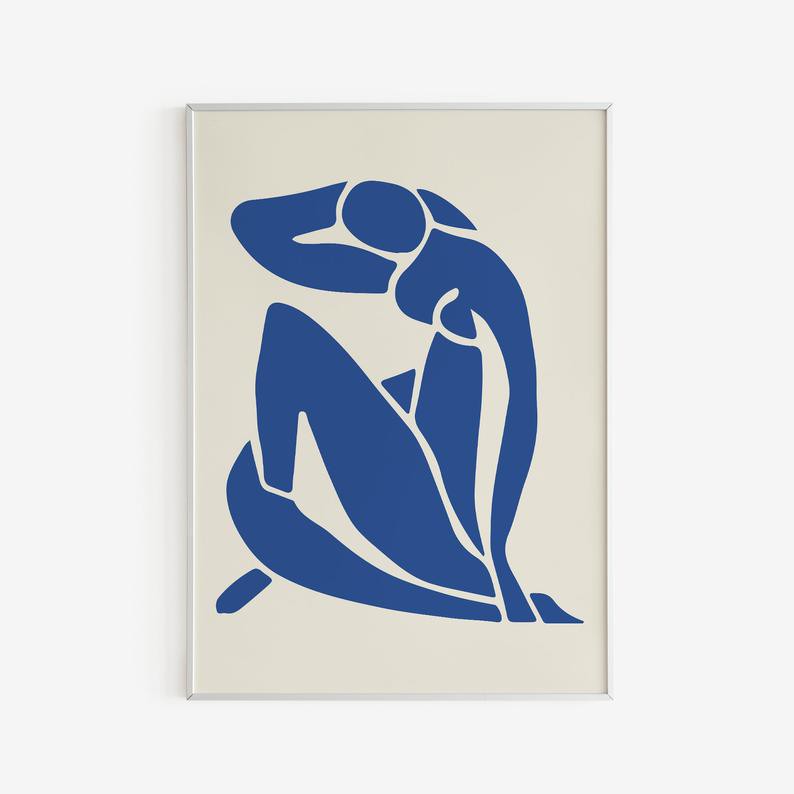 Tranh Canvas Cao Cấp | Tranh Henri Matisse - Blue Nude II 1952, Nu Blue Poster, Matisse Art Print