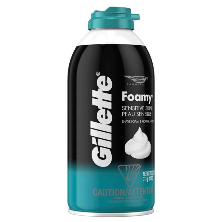 Kem bọt cạo dâu Gillette Foamy Sensitive Skin Peau Sensible 311g
