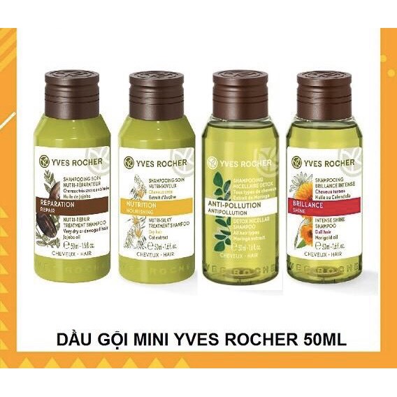 [Mini Size] Dầu Gội Chăm Sóc Tóc Yves Rocher Shampoo 50Ml thích hợp du lịch, dùng thử