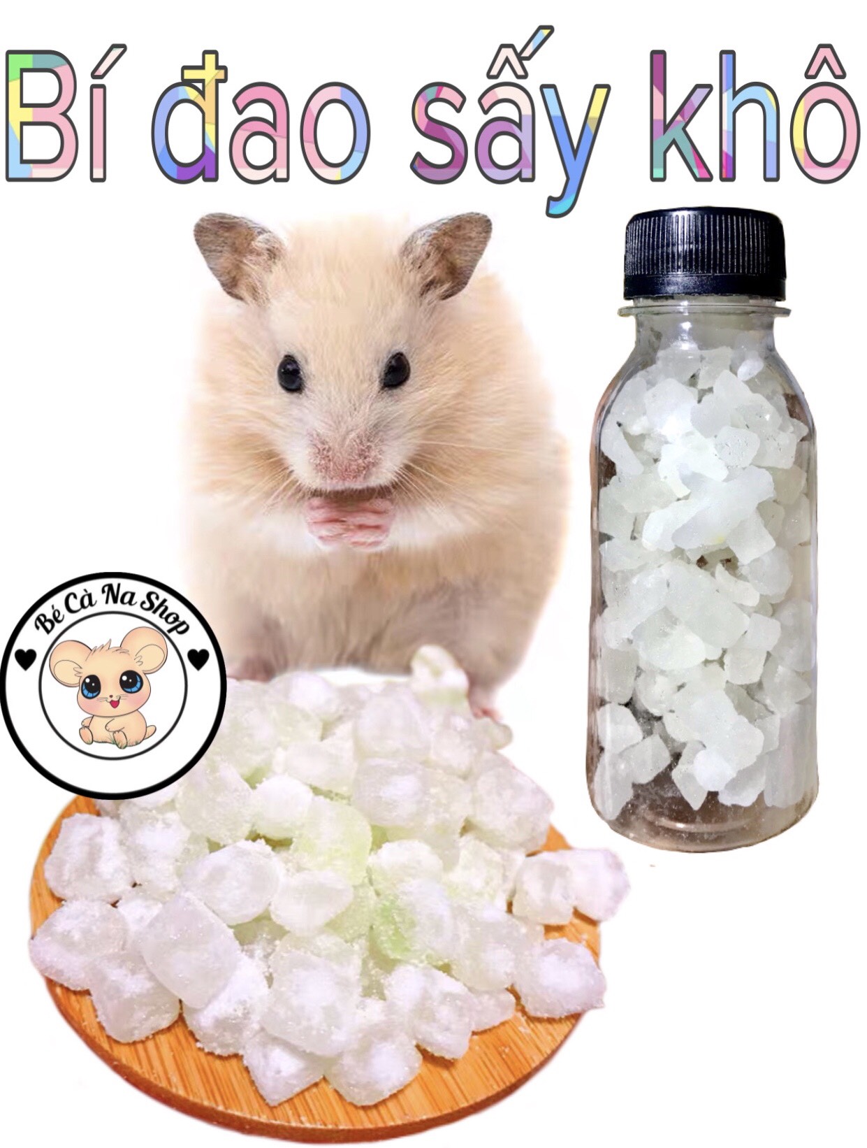 bí đao sấy khô viên(Giải nhiệt) bè cà na, thức ăn trái cây lạnh , ngon ,đổi khẩu vị cho hamster , thỏ bọ sóc...
