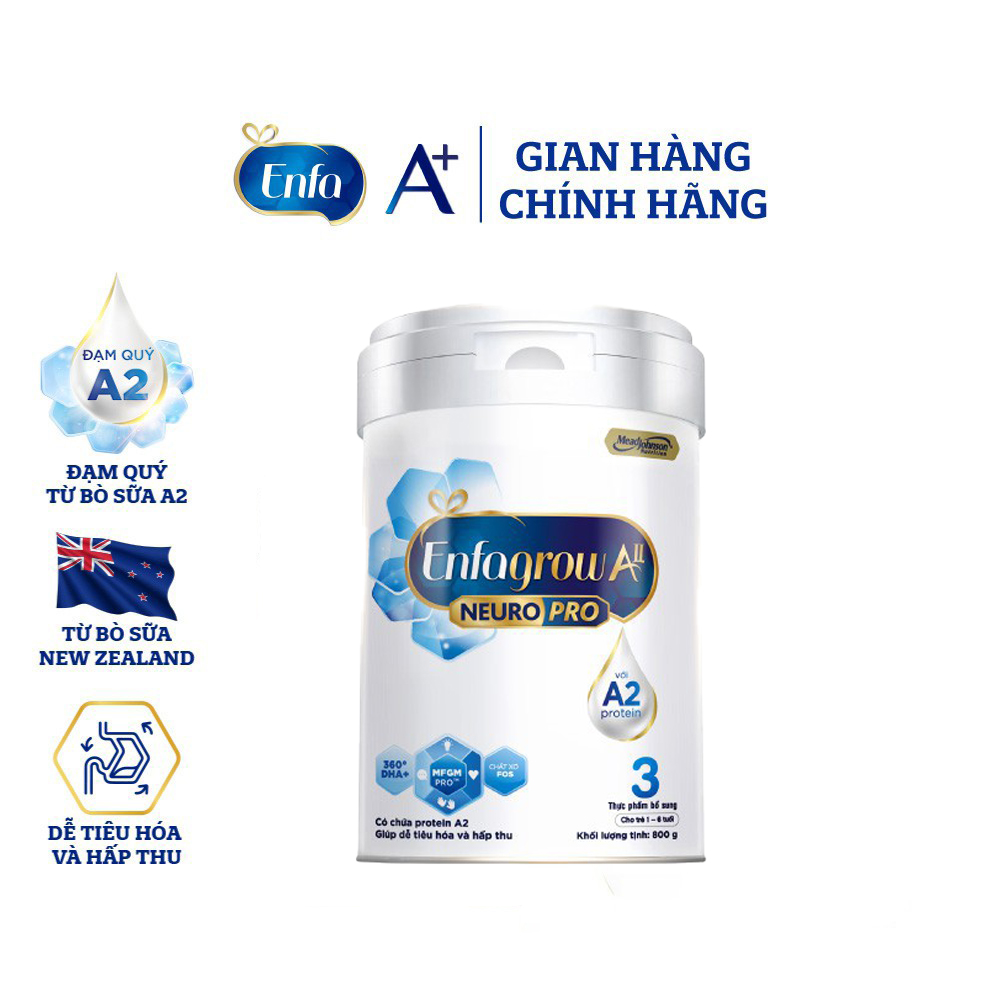 Sữa Bột Enfagrow A2 Neuropro 3 Cho Trẻ Từ 1 - 6tuổi – 800g