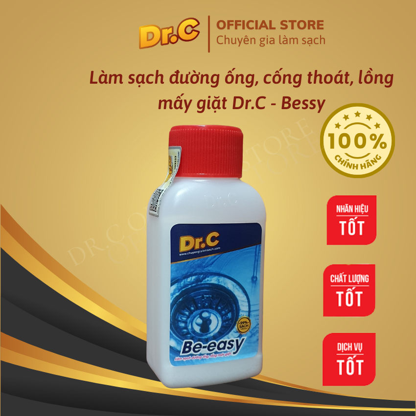 Bột  làm sạch đường ống, cống thoát, chậu rửa, Lavabo,  lồng máy giặt, thông bồn cầu DrC - Beeasy, Chính hãng, 100 gam
