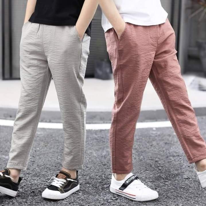 Quần baggy nam ,quần nam ống côn chất đũi cạp chun hotrend