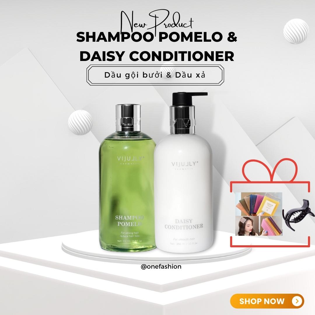 [ Vi Jully ] Combo Dầu Gội Bưởi Vi Jully Mẫu Mới Ngăn Rụng Tóc & Dầu Xả Ủ Tóc Phục Hồi Tóc Hư Tổn Nâng Cấp Lên 350ML