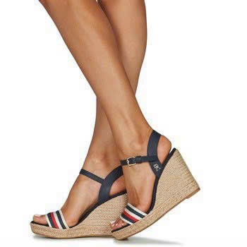 Giày nữ sandal đế xuồng cối quai kẻ sọc ngang