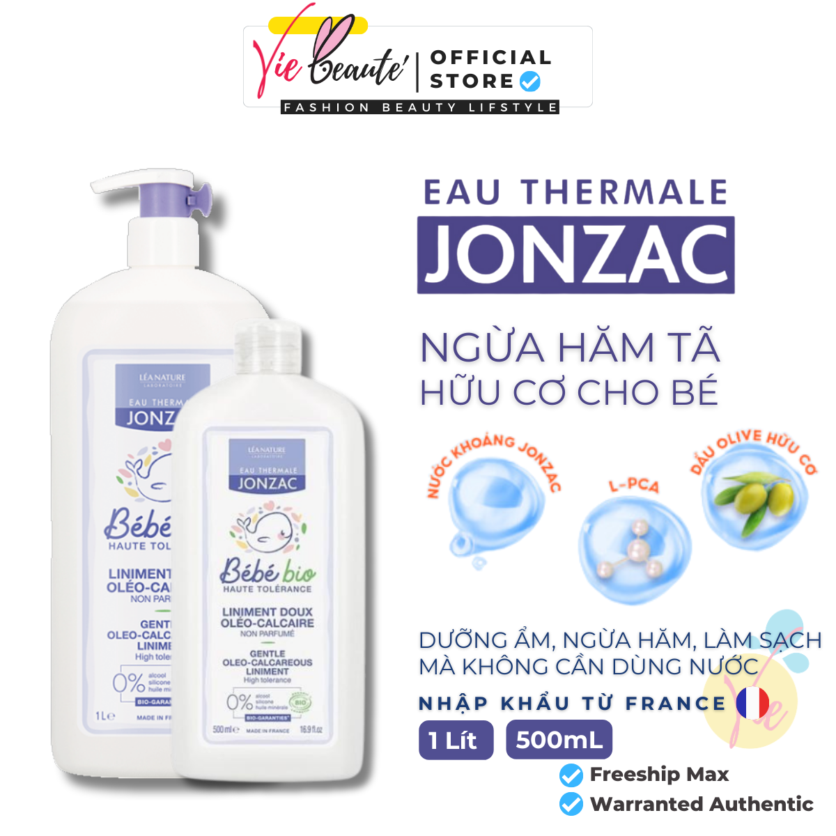 Dung Dịch Thay TãJonzac Ngừa Hăm Tã Cho Bé Sơ Sinh - Jonzac Eau Thermale Liniment Oleo-Calcareous