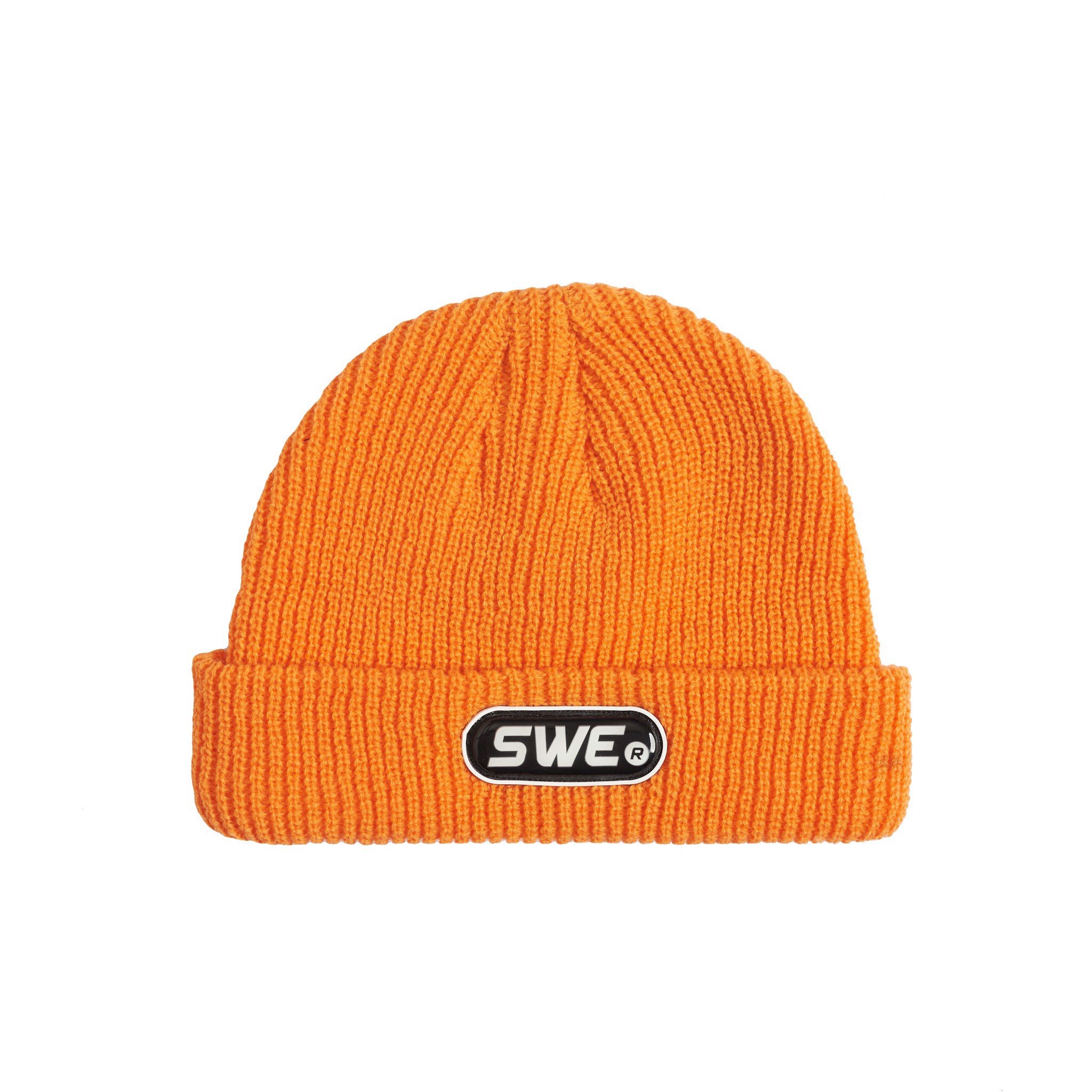 Nón len, mũ len ngắn trơn SWE BEANIE - Orange/ White/ Black  len dệt kim giữa ấm