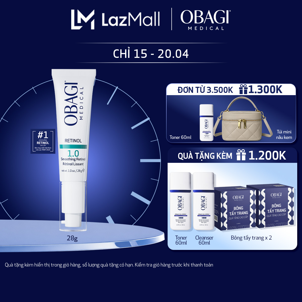 Kem dưỡng ẩm  làm giảm nếp nhăn Obagi Medical Retinol 1.0