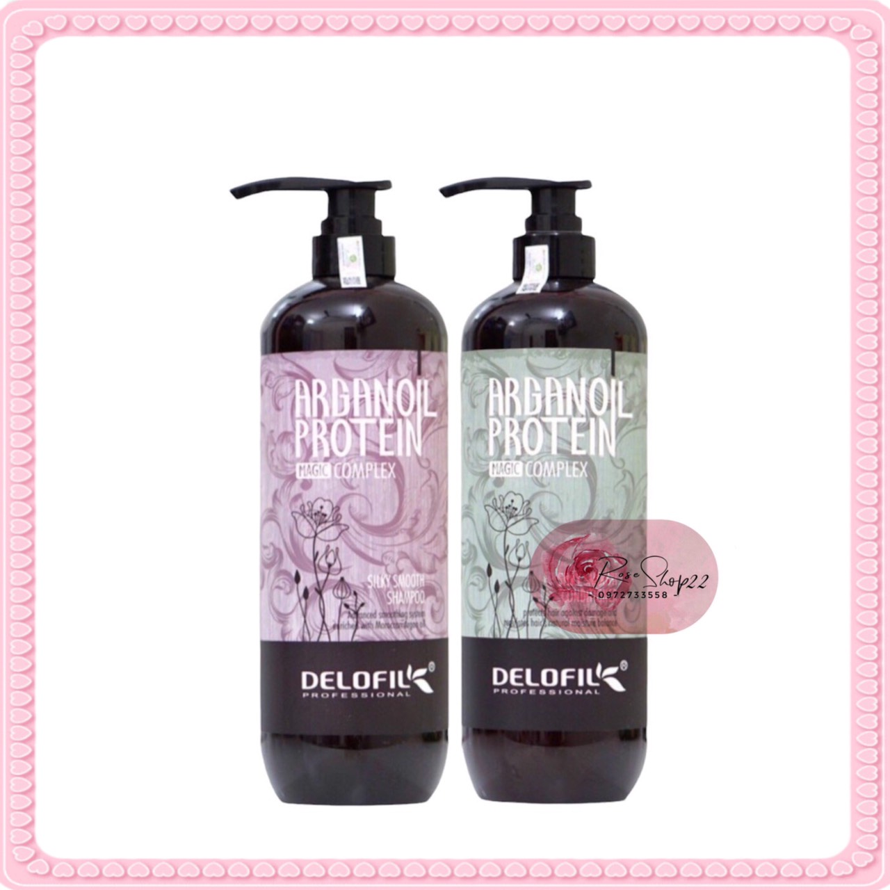 Dầu Gội Dầu Xả Delofil Arganoil Protein 800ML | Giảm Gàu, Ngứa, Phục Hồi Tóc Khô Xơ, Hư Tổn, Kiềm Dầu
