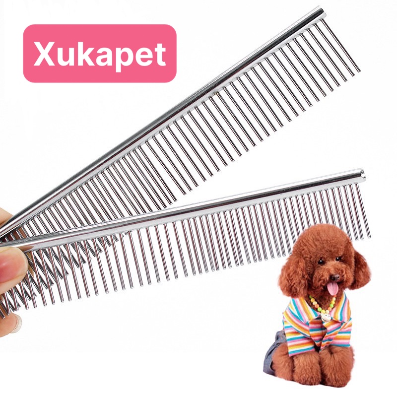 Lược chải lông chó mèo inox không gỉ, lược chải chó, lược chải mèo gỡ rối bắt bọ chét cao cấp
