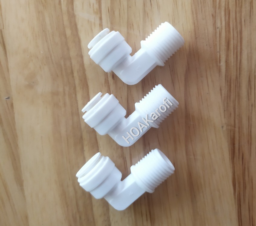 Cút Góc Nối Nhanh Đầu Ren 10  Ra Dây 6 - Cút Vỏ Màng RO - Combo 2 Chiếc