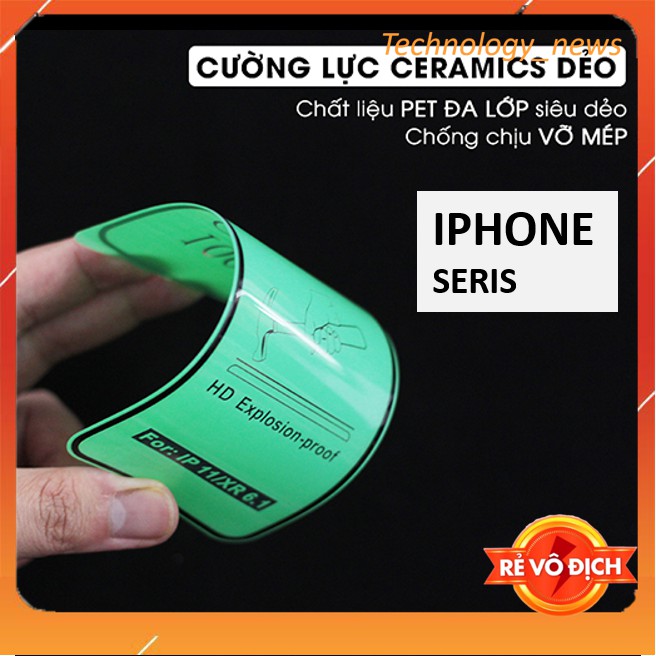 [KHÔNG BAO H VỠ] Kính cường lực dẻo 100D dành cho các dòng máy Iphone 6 6s 7 8 Plus X Xr Xs 11 12 Pro Max Mini 13 ProMax
