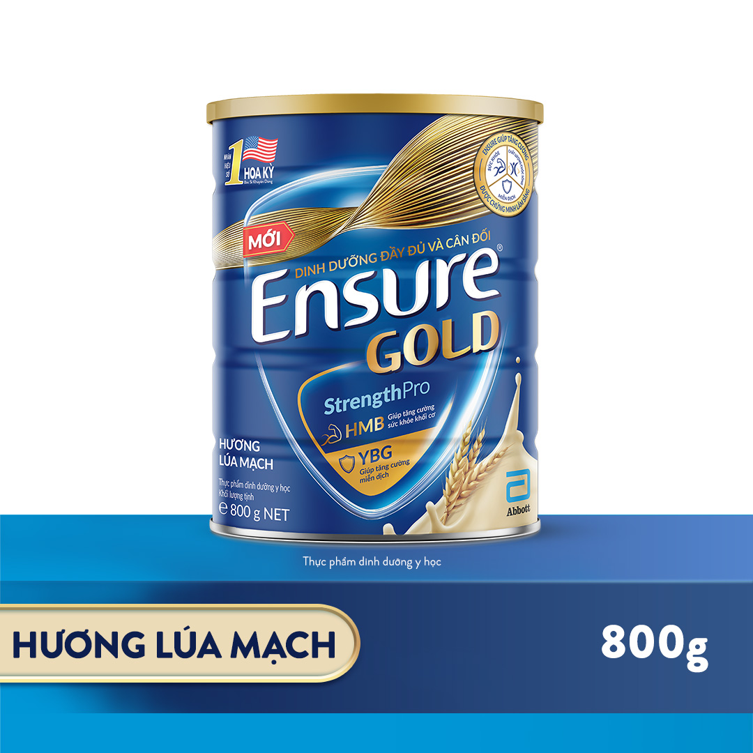 Lon sữa bột Ensure Gold hương lúa mạch 800g (New)