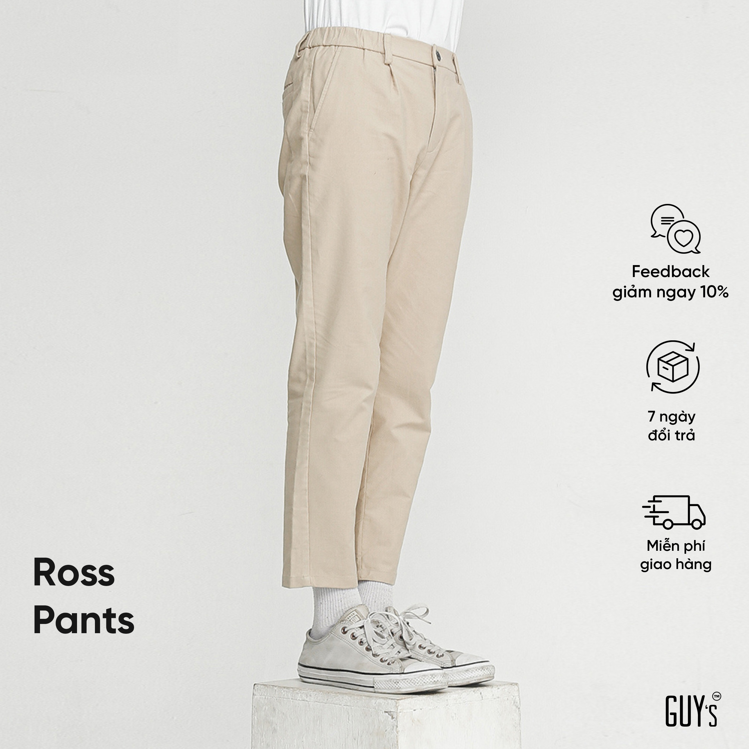 HÀNG THIẾT KẾ Quần kaki Ross Pants, Chất liệu kaki, Dáng slim fit tôn