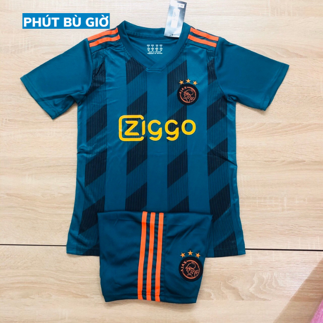 [ẢNH THẬT] Bộ quần áo đá bóng trẻ em, đá banh trẻ em CLB AJAX màu XANH mới nhất - Phút Bù Giờ Sport