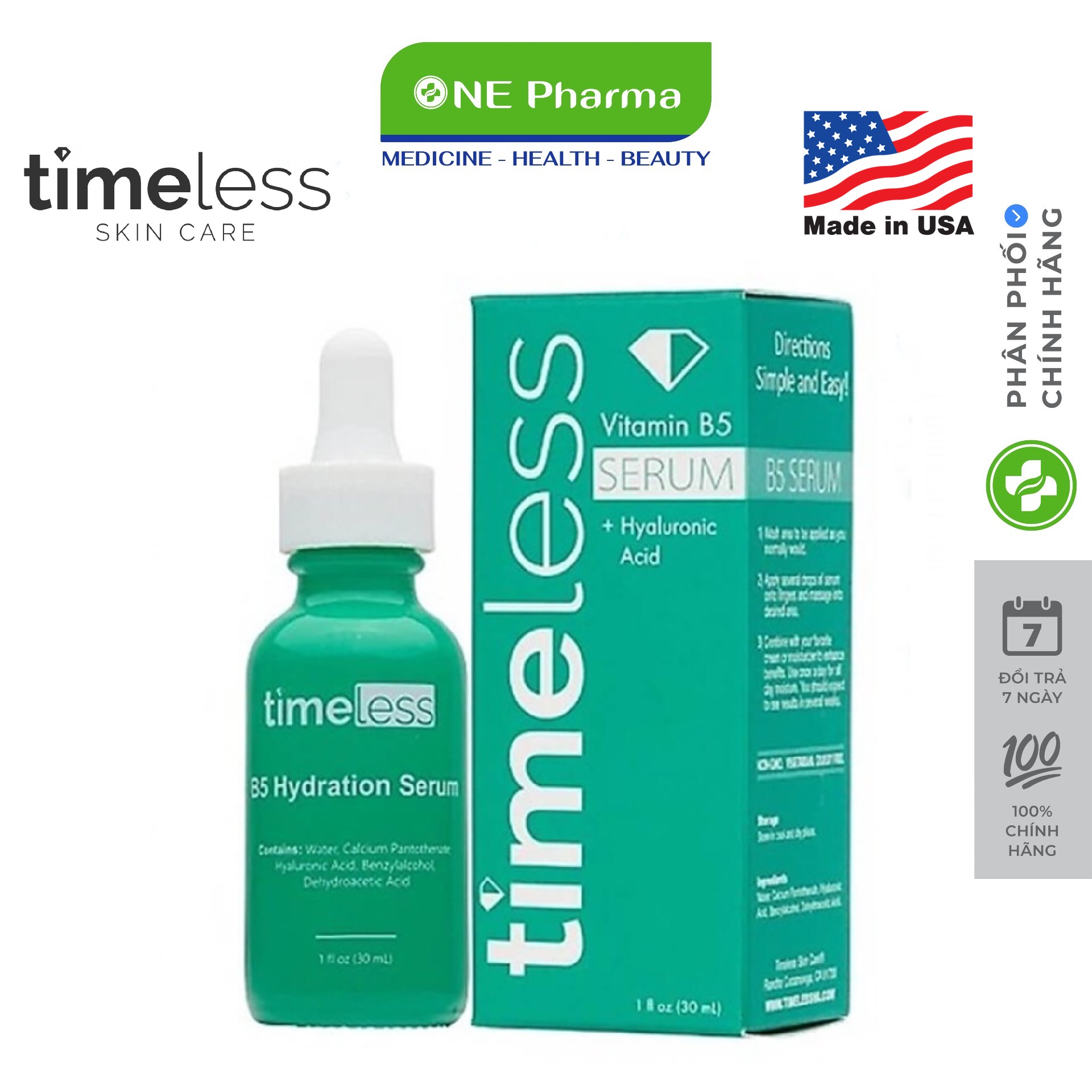 Tinh Chất Làm Dịu & Phục Hồi Timeless Vitamin B5 30ml