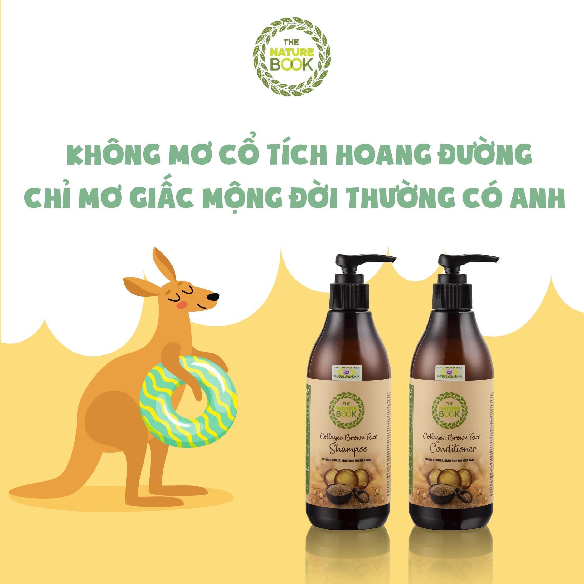 Combo dầu gội và dầu xả collagen gạo lứt