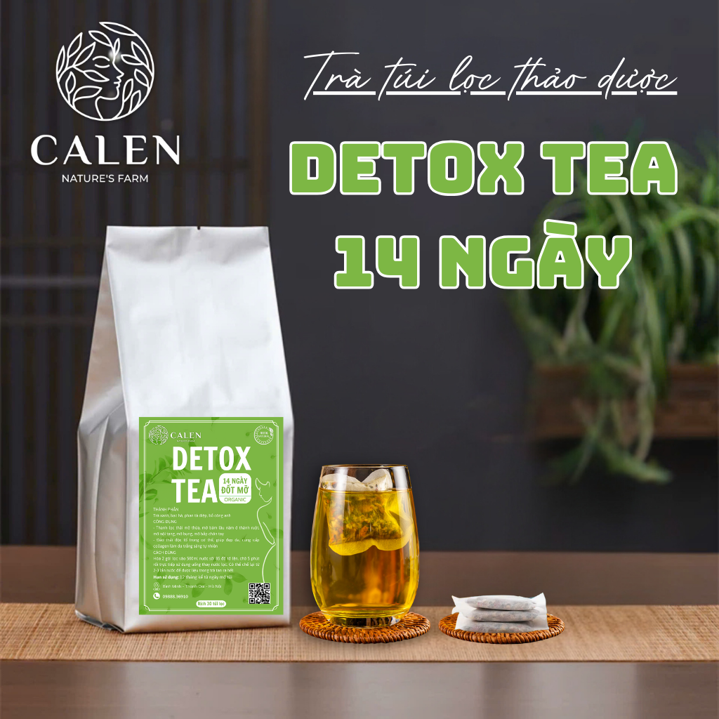 Trà detox 14 ngày Calen Nature's Farm vòng eo con kiến đón Tết 2024 bịch 30 túi lọc
