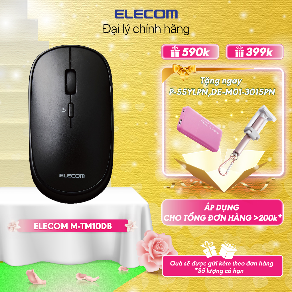 Chuột không dây yên tĩnh blueled elecom m-tm10db - hàng chính hãng