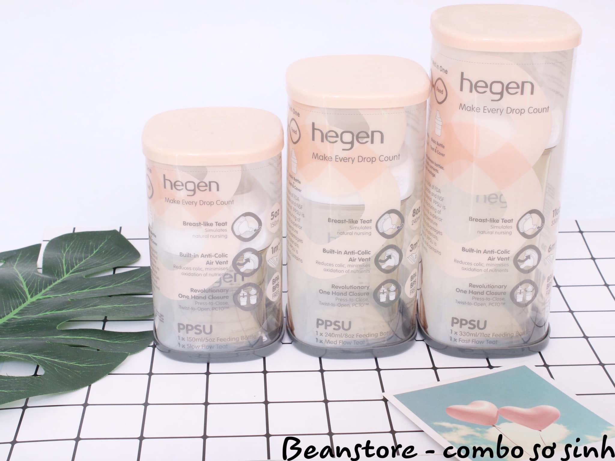 [HCM]Bình sữa cao cấp Hegen PPSU 60ml - 150ml - 240ml - 330ml