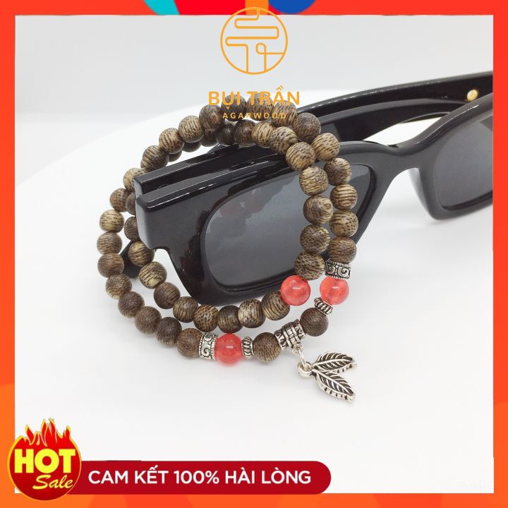 Vòng Trầm Hương 54 Hạt Mix Charm Đá Phong Thủy