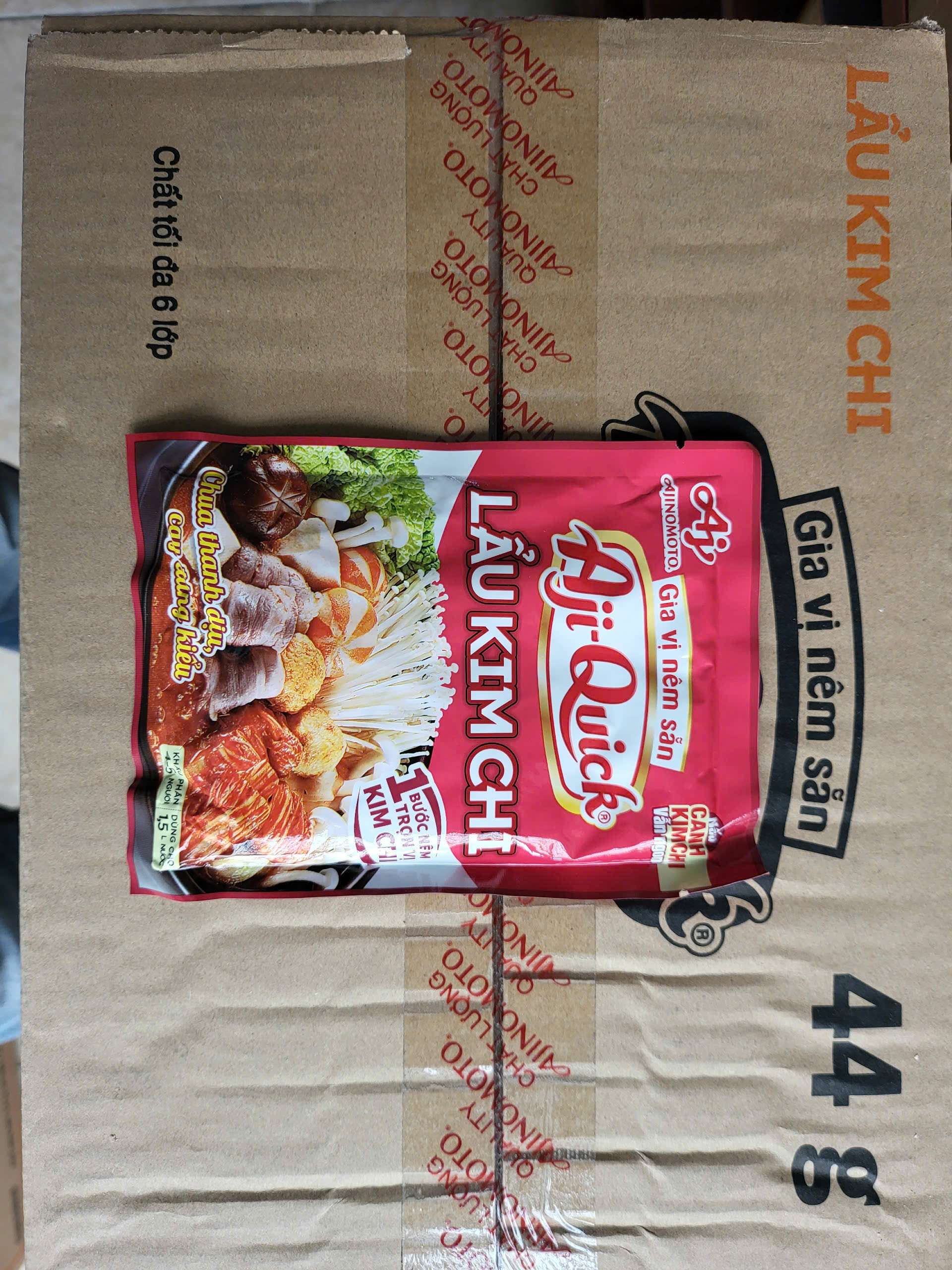 [THÙNG 120 gói x 44g] LẨU KIM CHI (gia vị nêm sẵn) AJI QUICK [VN] AJINOMOTO Kimchi Hot Pot Seasoning
