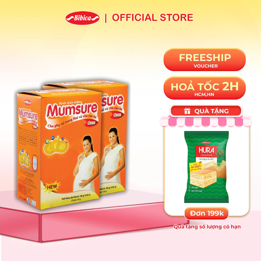 2 Hộp Bánh Dinh Dưỡng Mumsure Bibica 165g - Thực phẩm dinh dưỡng dành cho phụ nữ bầu
