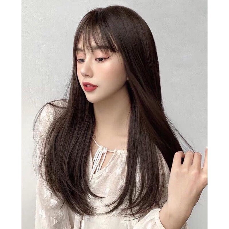 Tóc giả nữ cả đầu đẹp❤️Tóc nguyên đầu cụp đuôi mái thưa