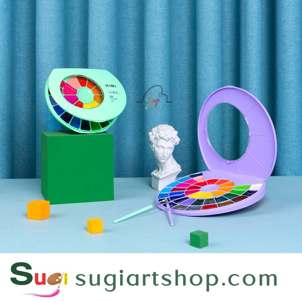 Màu nước himi miya 24/38 màu - set đã kèm cọ - sugi art shop