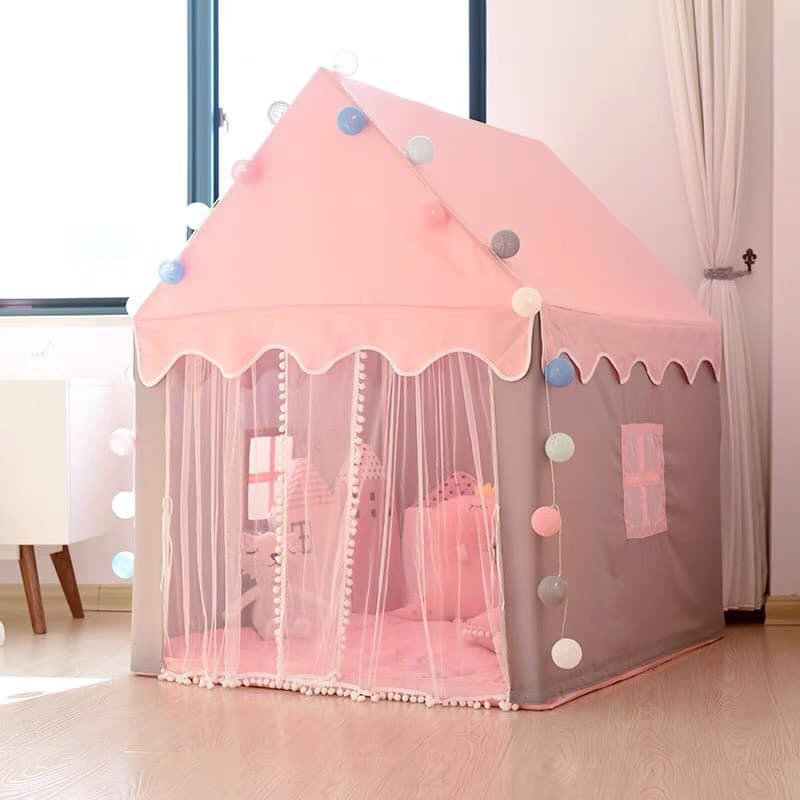 -Lều công chúa cho bé gái có rèm cỡ lớn 140cm 1385- cao cấp