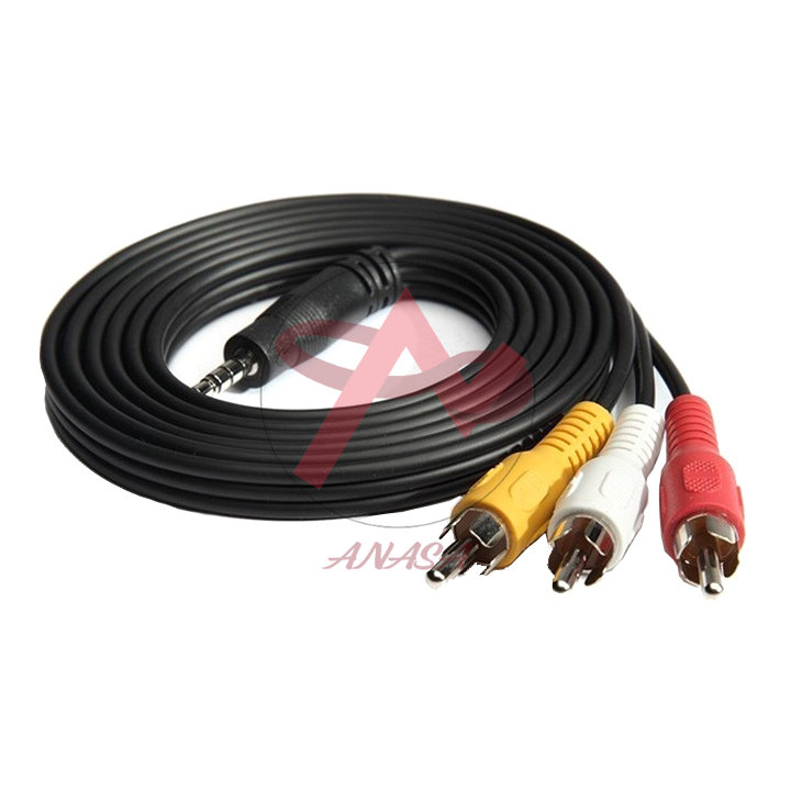 Cáp loa, cáp audio, cáp âm thanh, dây loa 1 đầu ra 3 đầu hoa sen av 1.8m