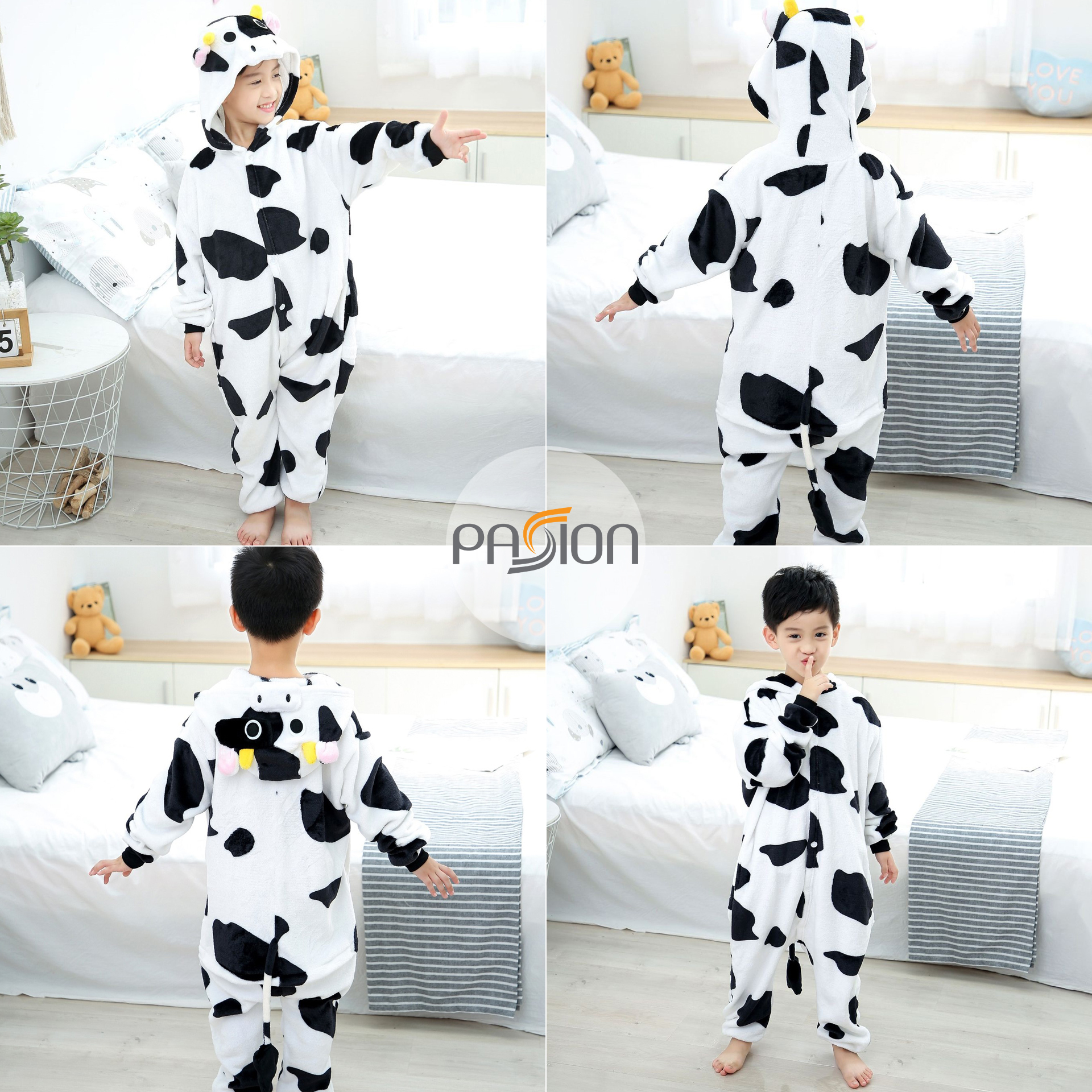 Bộ Đồ Cosplay Cho Bé Trai Và Gái Chú Bò Sữa Dễ Thương