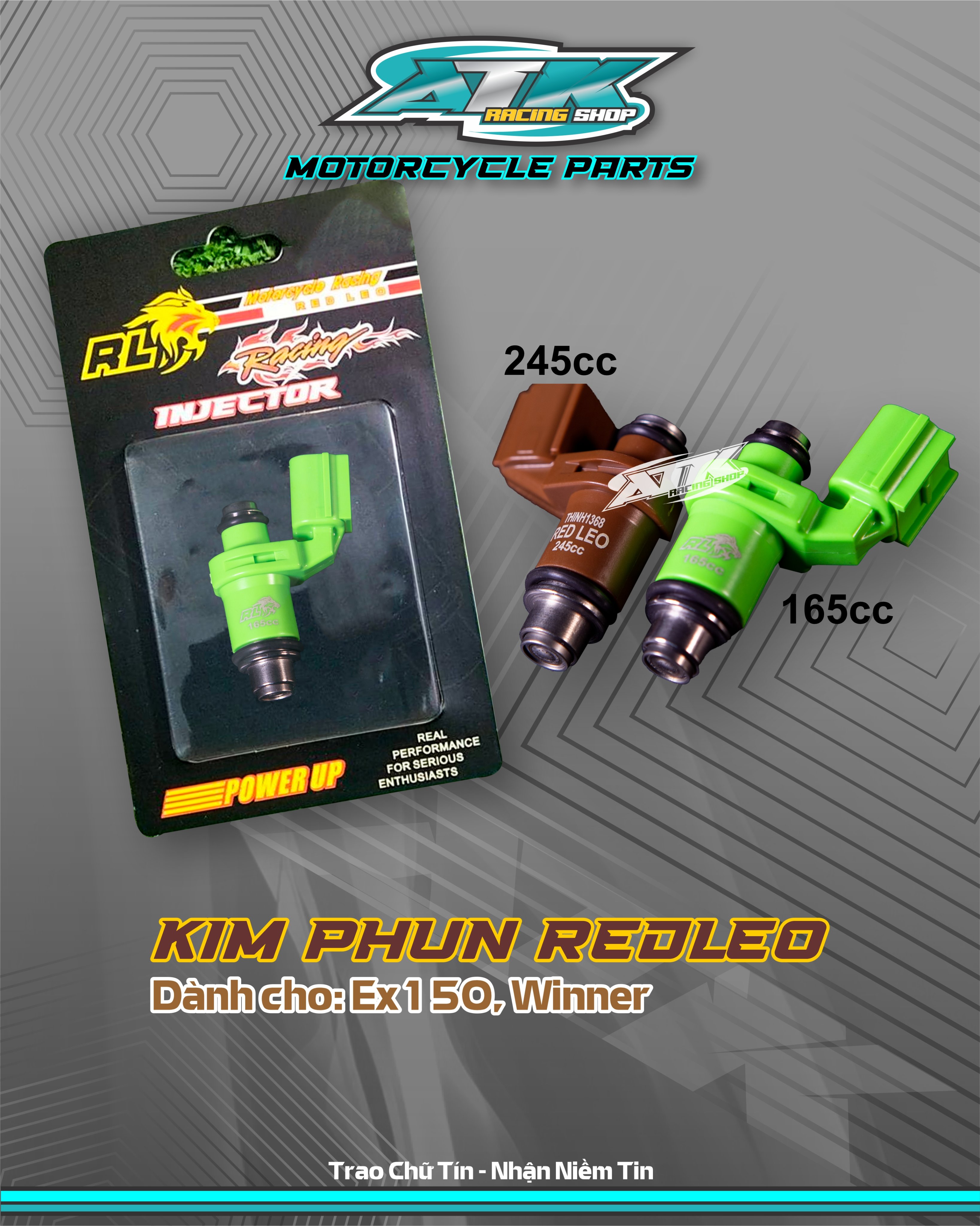 Kim Phun RedLeo Racing cho xe Exciter 150 ,Winner và cáp chuyển đổi kim phun V1 SANG V2 và ngược lại