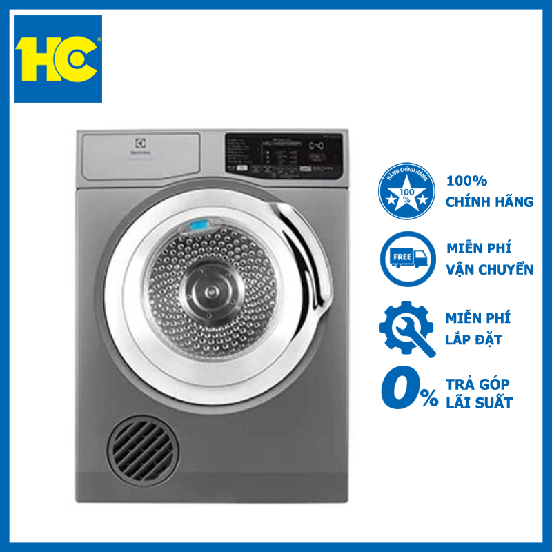 [Trả góp 0%]Máy s?y thông h?i Electrolux 8 kg EDS805KQSA - Miễn phí vận chuyển & lắp đặt - Bảo hành chính hãng