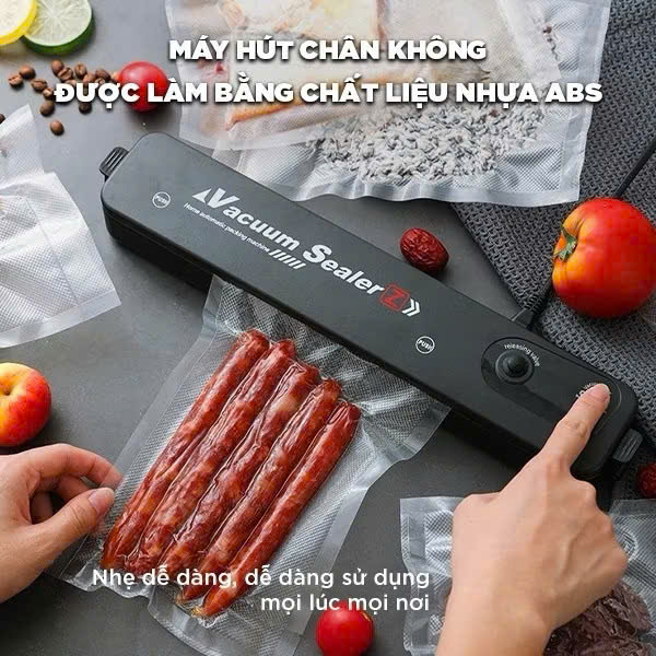 Máy Hút Chân Không Thực Phẩm Kèm Hàn Miệng Túi Vacuum Sealer ( tặng 10 túi hút )