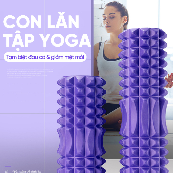 Con Lăn Yoga Foam Roller Massage Dãn Cơ Tập Gym,Yoga SP032 - Con lăn Yoga Massage Foarm Roller, ống trụ lăn xốp thể thao giãn cơ có gai roam rollet cao cấp