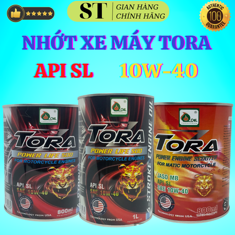 Nhớt Lon dành dành cho xe số và xe ga TORA POWER 10W40, nhớt Tora, dầu nhớt xe máy, dầu nhớt xe tay 