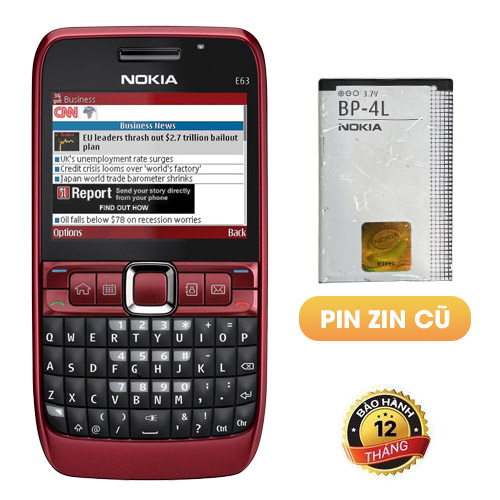   HÀNG CHÍNH HÃNG - BẢO HÀNH 1 NĂM  Điện thoại Nokia E63 giá rẻ nghe gọi tốt bàn phím 24 chữ cái tiện lợi có 3G Wifi  - TẶNG KÈM PIN ZIN 