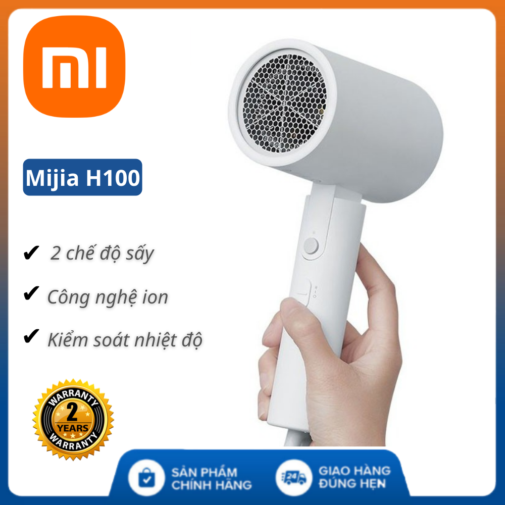 Máy sấy tóc mini nóng & lạnh Xiaomi Mijia H100 - Bảo hành 14 tháng - Máy sấy tóc mini gấp gọn 2 chiều nóng lạnh Công suất lớn 1800W , Máy sấy tóc philips
